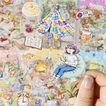 4 SHEETS PET Sticker Album, Scrapbook Decoration, For Collaging Photo Albums, Junk Journals, Decorations For Phone Cases, Water Bottles Holiday Decorations Christmas Halloween Valentine's Day Stickers Scrapbook Supplies Stationery Funny Stickers Kindle - Stickers - View 4
