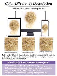 8 Inch Curly Braided Hair Bun, Wavy Ponytail, Made Of High-Quality Synthetic Fiber, Suitable For Women - Multicolor - View 11