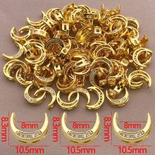 2 件 8.3x10.5mm 优雅浪漫镀铜 18K 金加厚银铂金月牙形 DIY 首饰配件，镶嵌仿钻，适用于手链、项链和耳环 - 婚礼派对日常佩戴 - 彩色 - 查看 9