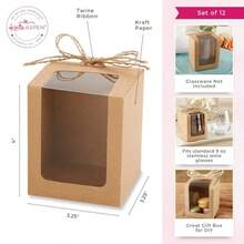 Kate Aspen Caja de regalo para copas de vino sin tallos Kraft 255 g 1 - Marrn - Ver 4