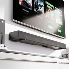 通用型条形音箱壁挂支架套装，可调节重型合金条形音箱支架，带防震垫和防滑隔音泡沫，节省空间，适用于电视壁挂式家庭影院安装 - 一組音響支架 - 查看 3