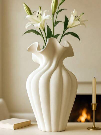 1 pieza Adorno de jarrón de estilo francés de alta gama para arreglos florales en la sala de estar, flores frescas hidropónicas, decoración artística de escritorio