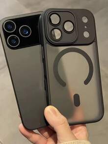 1个奢华简约商务磨砂透明触感手机壳，适用于 17 Air 16 15 14 13 12 11 Pro Max Plus，柔软TPU后盖 - 黑色 - 查看 3