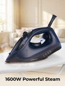 SOKANY 2200W High Power Steam Iron/Garment Steamer, Fast Heating, Multi-Temperature Control, Large Water Tank, Spray Button & LED Indicator, Ceramic Soleplate, Suitable For Home And Business Use - EU E Type Plug(220-240V) - View 1