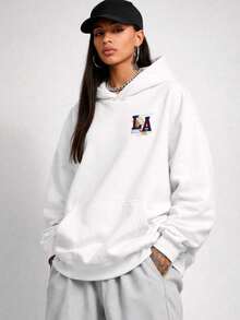 Oversized Sweatshirt L.A Los Angeles City Unisex Ref4723 - 白色 - 查看 3