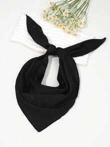 1pc Vintage Satin Heart & Polka Dot Triangle Scarf, Multi-Color Options, French Elegant, Suitable For Daily Commute/Vacation/Outfit Accessory,Summer,Hair Accessaries,Holiday - Multicolor - View 7