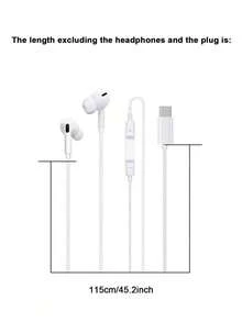 HiFi立体声有线耳机，带麦克风和音量控制，USB Type-C接口，适用于 15/16 Pro/17 Air/17 Pro AMX、Pro、S25/S24/S23/S22/S21、Pixel 9/8/7/6等机型。符合人体工学的入耳式设计，塑料材质，隔音效果出色，按键式音量控制。 - 查看 9