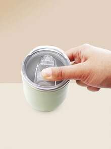 1pc, 12oz 304 Stainless Steel Inner & PP Outer Shell Insulated Tumbler | Press Button Lid Suitable For Hot/Cold Beverages - Multicolor - View 4