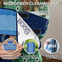 Bona Floor Mop Starter Kit - 2-In-1 Wet + Dry Floor Sweeping + Mopping: Metal Handle, Microfiber Pads, Grip Handle - 1 - View 5
