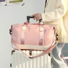 Damväska i nylon med skofack, vattentät weekendväska med justerbar rem för gym och övernattning - Multifärgad - Visa 7