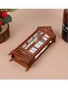 1pc Vintage Style Mini Wine Cabinet - Ivory White/Brown/Dark Brown Finish, Suitable For 1:12 Scale Miniature House (Miniature Model, Display) - Collectible Furniture, Living Room Furniture Decor, New Dollhouse Accessory - Multicolor - View 5
