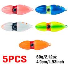 5入 45-150g 金屬慢沉路亞餌，葫蘆滑動鉤頭釣魚路亞，5色3D發光眼釣魚路亞，4.5-6.7cm 人造硬路亞 - 彩色 - 查看 16