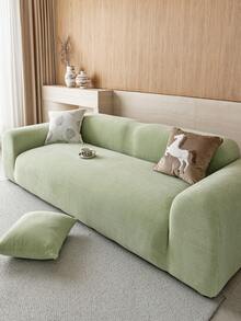 1 buah Sarung Sofa 3D, Bahan Chenille, Pelindung Sofa Multifungsi yang Menutupi Seluruh Bagian, Dekorasi Liburan, Sarung Sofa Elastis Satu Bagian, Cocok untuk Sofa 1/2/3/4 Dudukan - Hijau - View 4