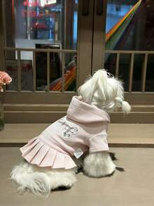 Pet Clothes, Breathable Cute Hooded Sweatshirt Dress For Small Dogs & Cats, Spring/Summer Outdoor Wear - Pink - View 6
