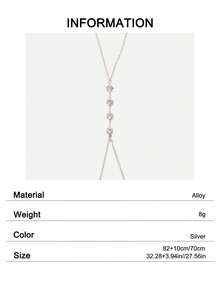 Rhinestone Decor Body Chain - Silver - View 6