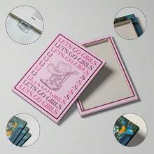 1幅粉色“加油女孩”复古西部牛仔女郎印花帆布画，波西米亚风牛仔帽靴子海报，学院风西部乡村音乐，适用于卧室、客厅、浴室、宿舍墙面装饰，送给她的礼物，不含框 - 彩色 - 查看 2