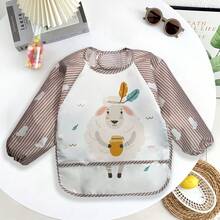 1件婴儿围兜，婴幼儿喂养罩衫，带大口袋，适合6-36个月宝宝 - 彩色 - 查看 8