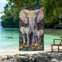 1条大象印花沙滩巾，柔软舒适轻便，适合旅行、游泳、潜水、冲浪、瑜伽、露营等各种场合，是沙滩用品的理想之选。 - SSTJ10445 - 查看 7