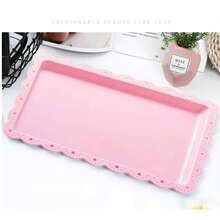 6/4/2/1 piezas Platos/Bandejas de postre de plástico rosa, Soportes para pasteles, Fuentes para hornear, Adecuados para ceremonia de graduación, cumpleaños, fiesta, boda, regalo de Pascua, cocina del hogar, bandejas de utensilios de cocina para exteriores - Rosa - Ver 8