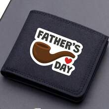 1pc Father's Day Pattern Coin Purse, Father's Day Text Wallet, Multi-Card Slot Card Holder Casual Wallet, Suitable As Father's Day Gift, Dad Gift, Gift Giving - Multicolor - View 3