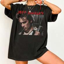 Jeff Buckley Shirt Jeff Buckley Grace T-Shirt Jeff Buckley Merch Jeff Buckley Guitarist Shirt Gi - 黑色 - 查看 1