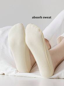1/3/6双装春夏冰丝船袜，女士防滑，防后跟滑脱，隐形袜，薄款低帮袜，透气凉爽袜 - 彩色 - 查看 9