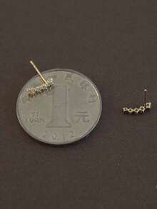 1 Pair Elegant S92 Pure Silver Gradient Zirconia Stud Earrings, Minimalist Japanese Style Jewelry Accessory, Romantic Gift - Radians 1 - View 3