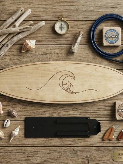 Wooden Surfboard Decor Wall Hanging, Suitable For Living Room Bedroom Unique Minimalist Surfboard Shaped Ornament, High-End Gift