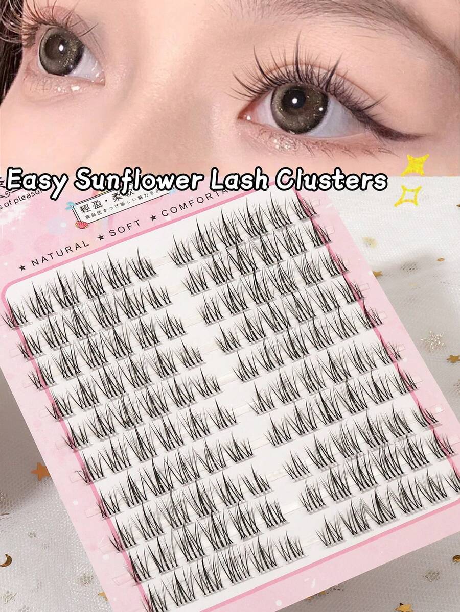 120根轻盈自然的C型卷翘假睫毛，长度8-16毫米，透明睫毛梗，可佩戴，可重复使用，适合日常妆容、约会、晚宴、睫毛夹、单根假睫毛、假睫毛 - 查看 1