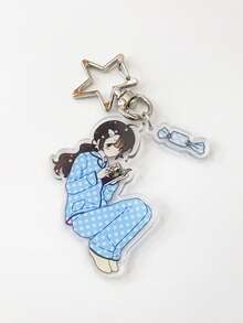 1pc Original Acrylic Keychain Pendant, Cute Pajama Cartoon Bag Charm, Fashionable JK Girl Student Y2K Retro Japanese School Style Cute Street Casual Party Acrylic Phone School Souvenir Gift, Ideal For Girlfriend - Multicolor - View 6