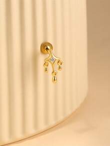 EleRunis 1件 925纯银四角星平底耳骨螺旋穿刺饰品，适合日常佩戴、婚礼、派对、订婚、周年纪念、情人节等场合。 - 金色 - 查看 5