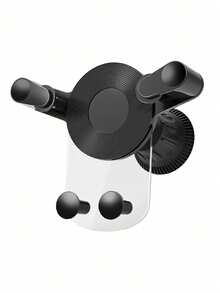 1pc Black Transparent ABS Car Air Vent Navigation Bracket, Universal Gravity Car Phone Holder, Transparent Phone Navigation Bracket - Black - View 2