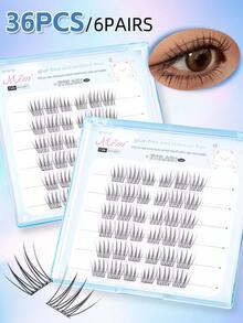 36片免胶偶像假睫毛，大容量！免胶自粘式下垂偶像假睫毛，单簇无需胶水，新手友好型假睫毛 - C - 查看 6