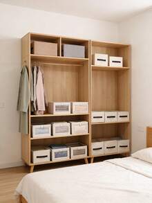 1 hộp đựng đồ bằng vải có thể gập lại, trong suốt, dùng để sắp xếp quần áo trong tủ quần áo, thích hợp đựng quần áo, quần dài - Giỏ đựng đồ hình chữ nhật đa chức năng, bộ hộp đựng quần áo trẻ em dùng để sắp xếp quần áo trẻ sơ sinh, tất, đồ chơi, v.v. - Nhiều màu - Xem 5