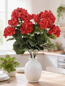 1/3支人造秋海棠花，37厘米/14.57英寸，适用于家居装饰、婚礼装饰、花束、派对装饰、卧室、客厅、花瓶、桌面摆设、户外花园、生日礼物、春夏装饰、母亲节礼物、节日装饰 - 彩色 - 查看 5