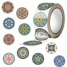 500PCS Vibrant Mandala Retro Pattern Roll Sticker Cartoon Fashion Scrapbook Graffiti Cafe DIY Scrapbooking Phone Gifts Decals - 1 Set - View 5