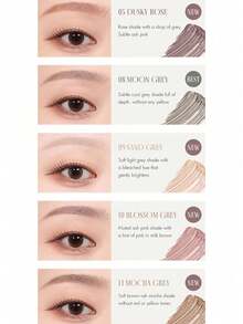 Rom&nd Romand HAN 全效眉笔 10 BLOSSOM GRAY 9克/0.32盎司，轻盈打造根根分明的眉毛，丝绒哑光质地，植物基透气技术，灰棕色调，清新茶香，暖焦糖羽毛状效果，便携眉型套装，韩国美妆 - 10 BLOSSOM GRAY - 查看 8