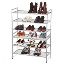 Simple Houseware - Zapatero apilable de malla de 3 niveles color plateado - Plateado - Ver 5