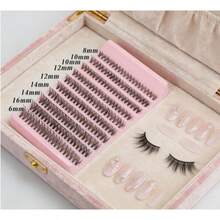 200Pairs Sanishi Lashes, DIY Eyelash Extension, C & D Curl Lashes, For Home Uselash Clusters,Eyelash Clusters,Individual Eyelashes,Lashes,Fake Lashes - Black - View 3