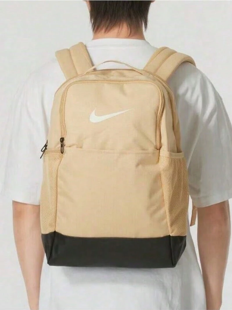 Nike Training & Casual Sports Fabric Backpack, Regular Style, Unisex, Couple Style, Sesame Brown And Black, DH7709-252 - Sesame Brown - View 1
