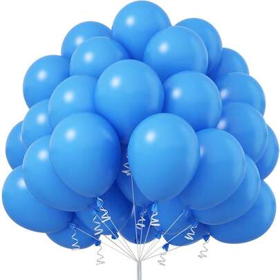 60pcs/Sky Blue Balloons - 10 Inch Matte Latex Balloons For Birthday, Wedding, Baby Shower & Graduation Parties