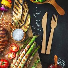 3/10/25/50/75/150件套可重复使用餐具套装，包含可堆肥沙拉叉和勺，结实耐用，适合盛放蛋糕、甜点、水果、寿司、小吃、汉堡、三明治、沙拉、冰淇淋、法棍、意面等，是生日派对、婚礼、户外用餐、母亲节礼物的理想之选。 - 彩色 - 查看 7