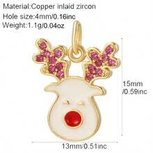 1个铜质时尚心形吊坠，可DIY手链、项链、耳环、包包挂饰配件 - 彩色 - 查看 42