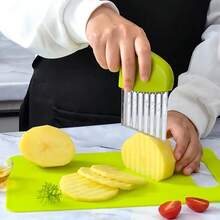 Stainless Steel Wavy Cutter, Can Be Used To Cut Potatoes, Carrot Slices, Vegetables, And Can Also Cut In A Wavy Shape, Used As A French Fry Slicer - Multicolor - View 3