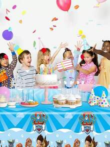 Paw Patrol 汪汪队立大功主题一次性可爱派对桌布，狗狗巡逻队卡通装饰壁纸，一次性户外派对装饰，卡通主题节日装饰生日派对壁纸，节日餐桌和家居装饰，婚礼装饰餐具，完美派对礼物，粉丝节日礼物，生日派对，适用于派对、奖励、节日、新年、圣诞节、感恩节和新年户外、露营、宴会和派对场合 - 隨機 - 查看 2