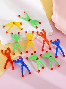 圣诞节装饰 5/10/15 件随机颜色青少年攀爬玩具，粘性攀爬器可翻滚并自行抓牢，适用于各种复杂墙壁 - 彩色 - 查看 6