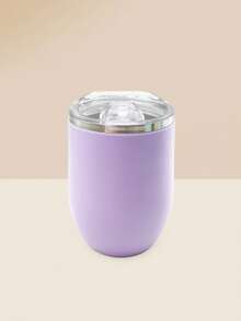 1pc, 12oz 304 Stainless Steel Inner & PP Outer Shell Insulated Tumbler | Press Button Lid Suitable For Hot/Cold Beverages - Multicolor - View 11