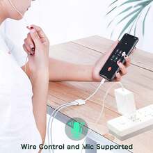 快速充电 Lightning 音频适配器 1 个 Lightning 适配器 二合一音频 + 充电连接器 高品质音频转换器 快速充电分线器适配器 即插即用 兼容 Apple 14 Pro Max/14 Pro/14 Plus/14/13/12/11/XS/XR/8/7/6 系列 带线缆 春季礼物 生日礼物 - 白色 - 查看 4