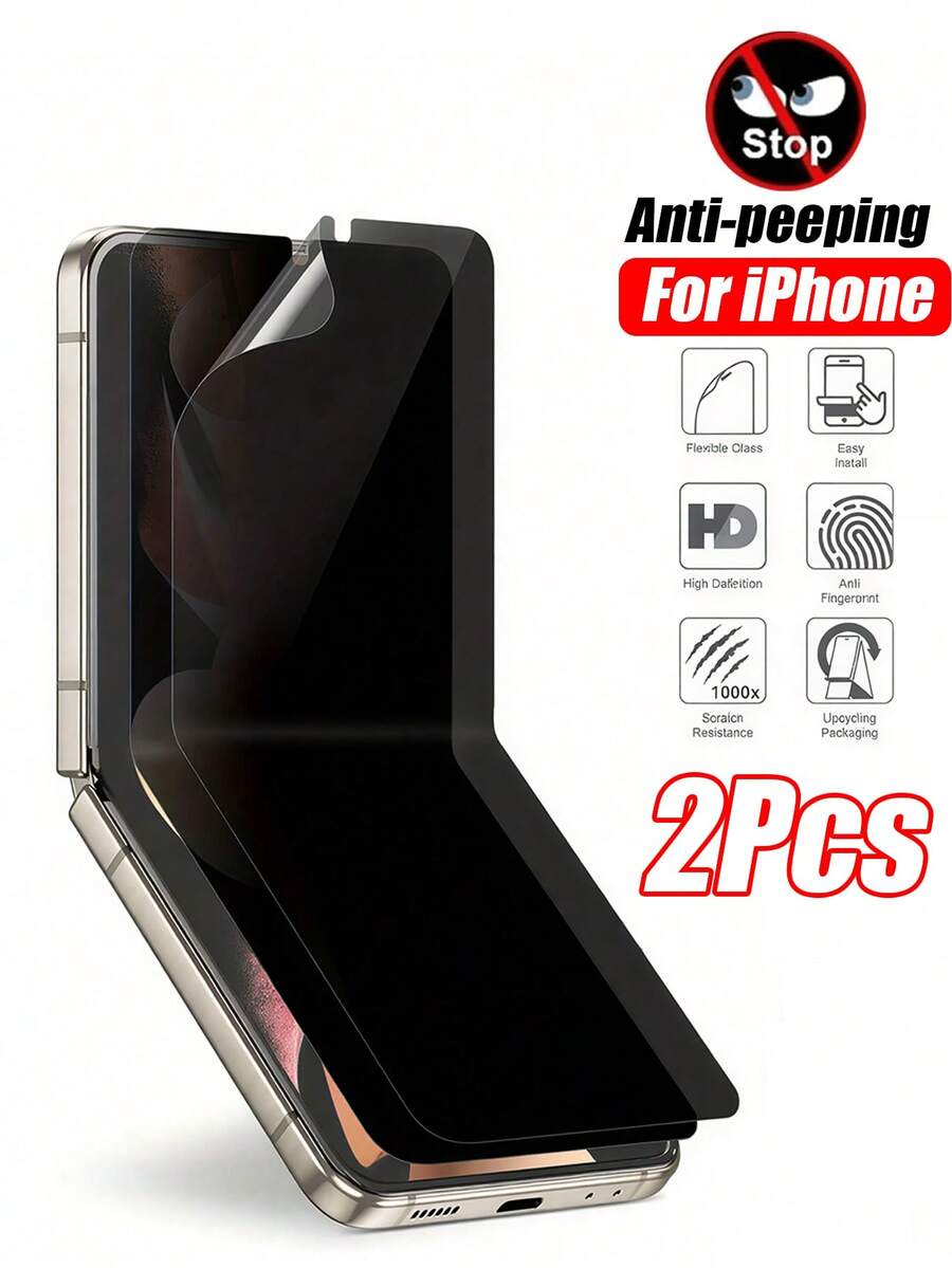 2片装防窥屏保护膜，兼容三星 Galaxy Z Fold 2 5G/Galaxy Z Fold 3 5G/Galaxy Z Fold 4/Galaxy Z Fold 5/Galaxy Z Fold 6/Galaxy Z Fold 7/Galaxy Z Flip 3 5G/Galaxy Z Flip 4/Galaxy Z Flip 5/Galaxy Z Flip 6/Galaxy Z Flip 7 系列 - 黑色 - 查看 1