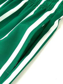 1 chiếc quần short nam kẻ sọc kiểu dáng thường ngày, thích hợp mặc đi biển vào mùa hè. - màu xanh lá - Xem 7